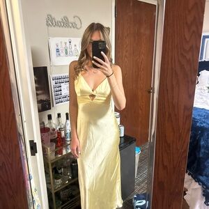 Silk yellow maxi dress